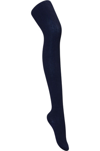 Girls - Premium Quality Cable Knit Tights - Navy - 1 Pack